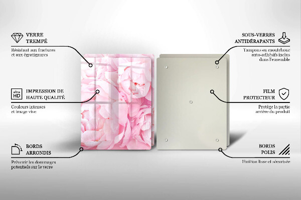 Skleněná deska za sporák Jemné pivoňky