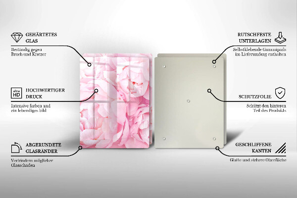 Skleněná deska za sporák Jemné pivoňky