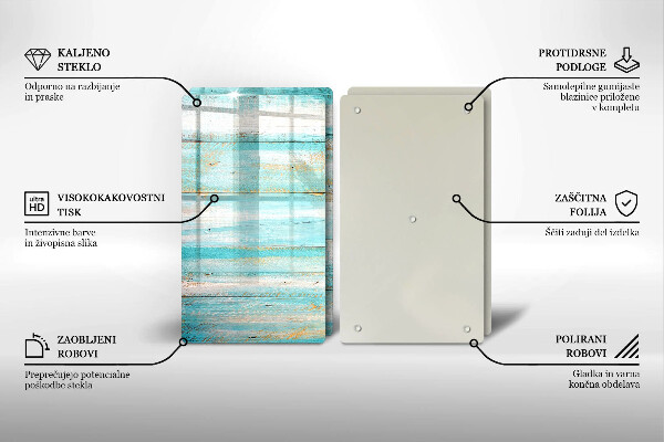 Skleněná deska za sporák Vintage dřevěné desky