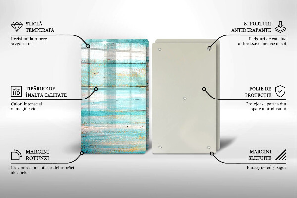 Skleněná deska za sporák Vintage dřevěné desky