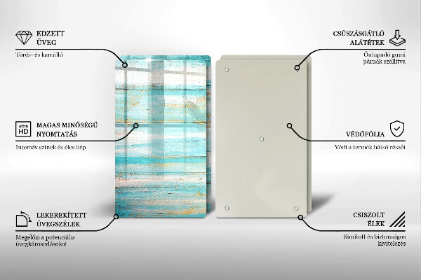 Skleněná deska za sporák Vintage dřevěné desky