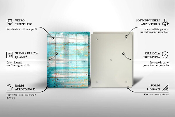 Skleněná deska za sporák Vintage dřevěné desky