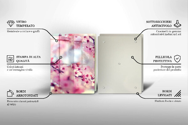 Skleněná deska za sporák Příroda jabloňové květy