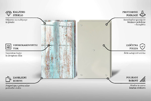 Skleněná deska za sporák Staré vintage desky