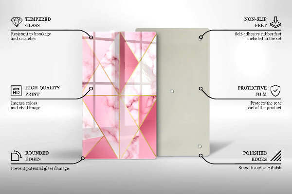 Sklo za sporák Geometrický mramor