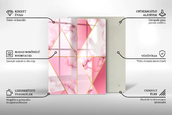 Sklo za sporák Geometrický mramor