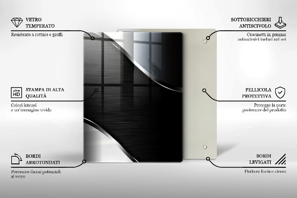 Sklo za sporák Kovová abstrakce