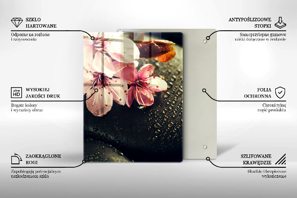 Kryt na varnou desku Květiny zenové kameny