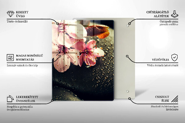 Kryt na varnou desku Květiny zenové kameny