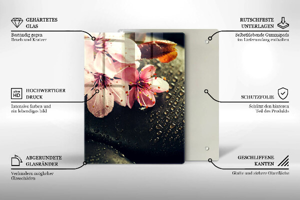 Kryt na varnou desku Květiny zenové kameny