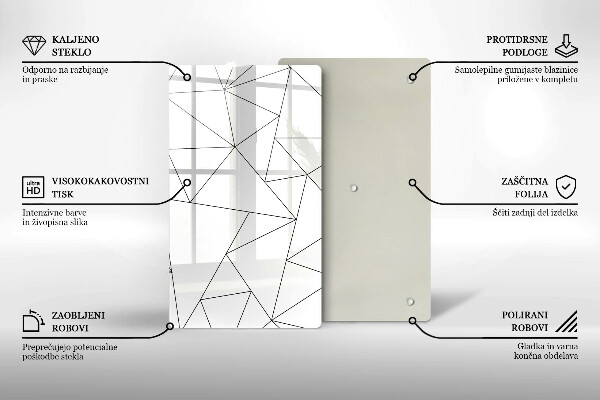 Kryt na varnou desku Bílé trojúhelníky