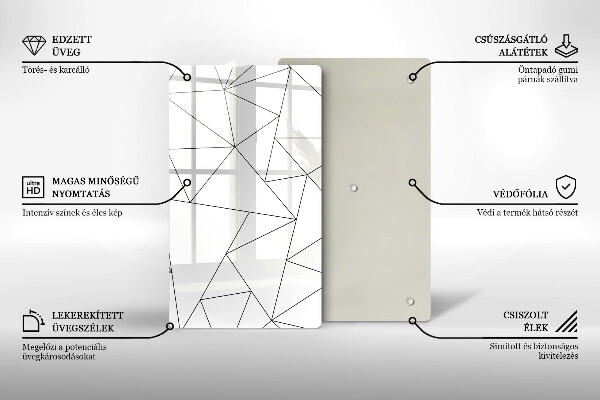 Kryt na varnou desku Bílé trojúhelníky
