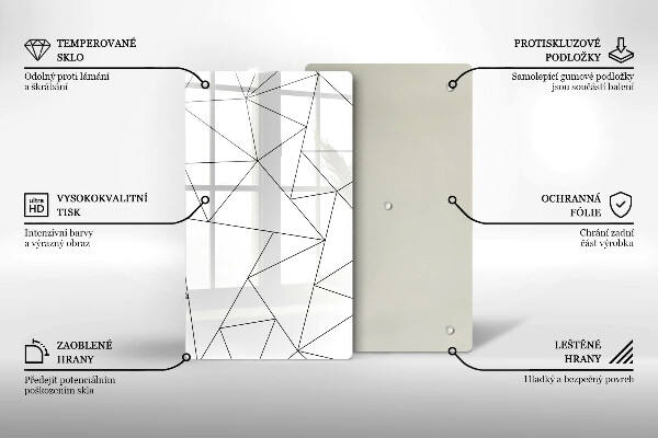 Kryt na varnou desku Bílé trojúhelníky