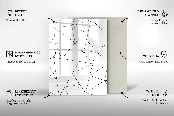 Kryt na varnou desku Bílé trojúhelníky