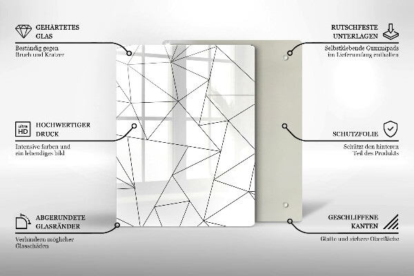 Kryt na varnou desku Bílé trojúhelníky