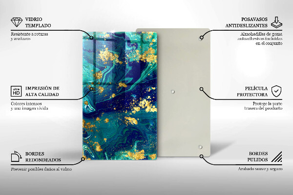 Kryt na varnou desku Abstrakce se zlatem