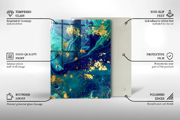 Kryt na varnou desku Abstrakce se zlatem