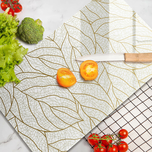 Sklo za sporák Line-art listy vzor