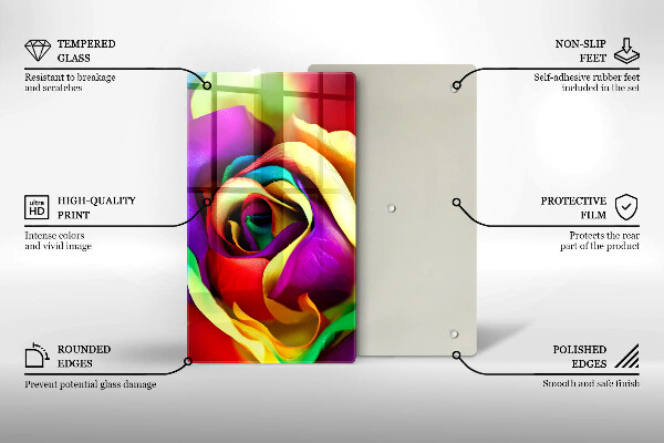 Kryt na varnou desku Barevné okvětní lístky růží