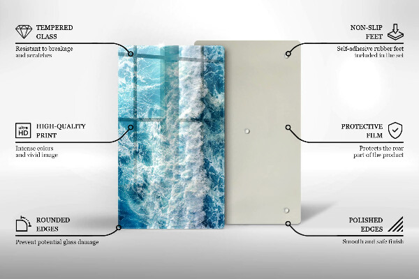 Kryt na varnou desku Vlny mořské vody