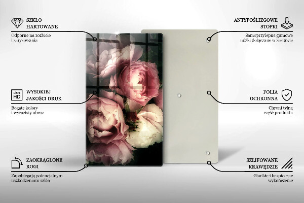 Kryt na varnou desku Pivoňkové květy