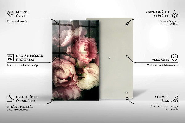 Kryt na varnou desku Pivoňkové květy