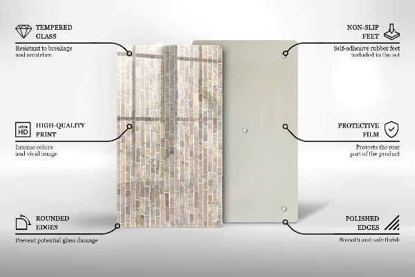 Kryt na varnou desku Světlá cihlová zeď