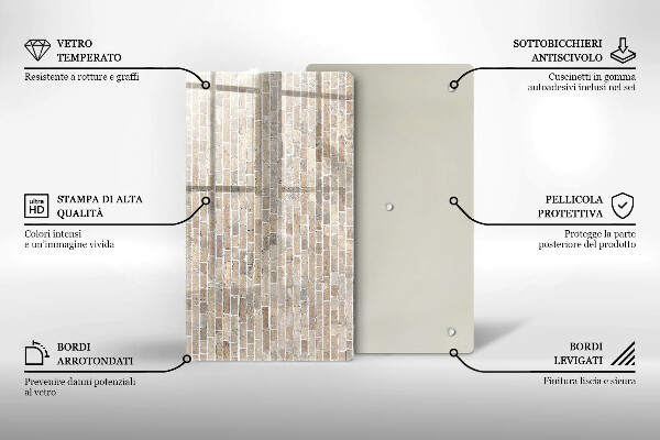 Kryt na varnou desku Světlá cihlová zeď