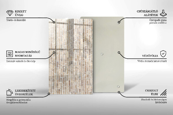 Kryt na varnou desku Světlá cihlová zeď