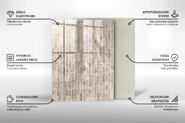 Kryt na varnou desku Světlá cihlová zeď