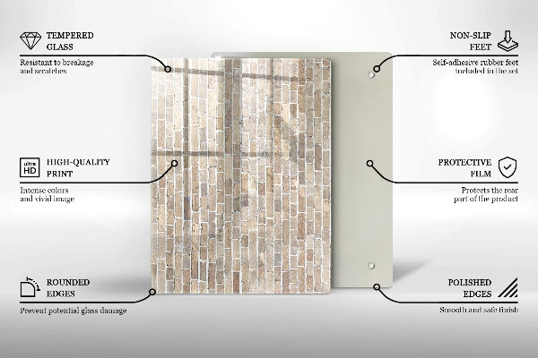 Kryt na varnou desku Světlá cihlová zeď