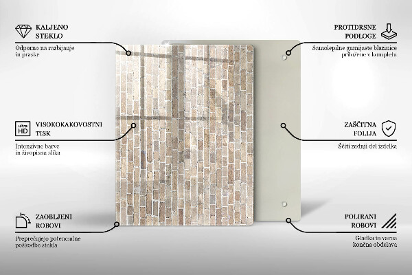 Kryt na varnou desku Světlá cihlová zeď