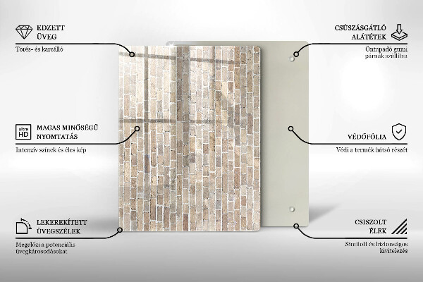 Kryt na varnou desku Světlá cihlová zeď