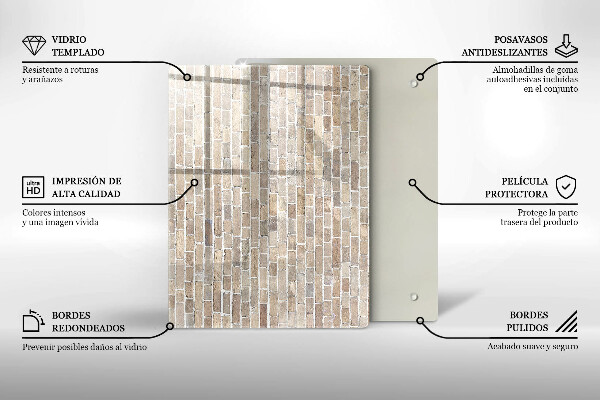 Kryt na varnou desku Světlá cihlová zeď