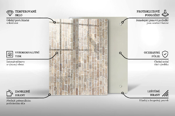 Kryt na varnou desku Světlá cihlová zeď