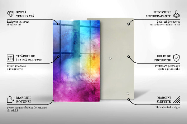 Kryt na varnou desku Rainbow akvarel šplouchání