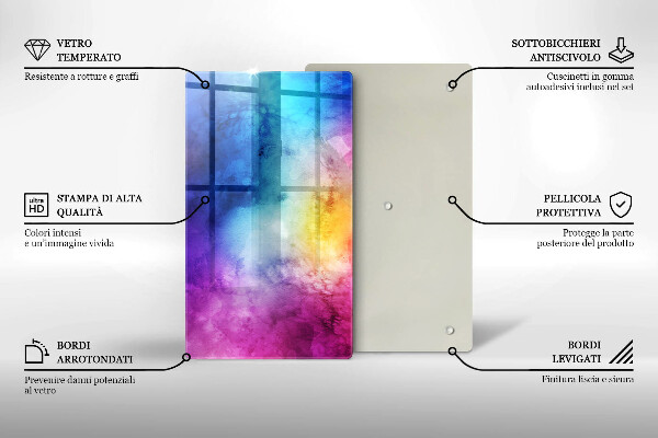 Kryt na varnou desku Rainbow akvarel šplouchání