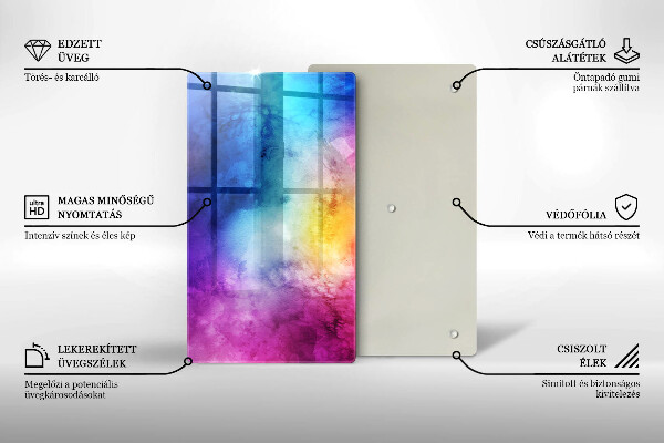 Kryt na varnou desku Rainbow akvarel šplouchání