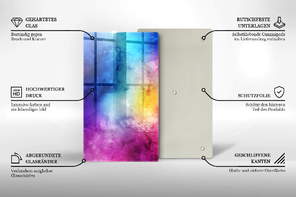 Kryt na varnou desku Rainbow akvarel šplouchání