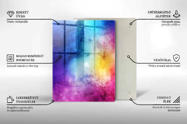 Kryt na varnou desku Rainbow akvarel šplouchání