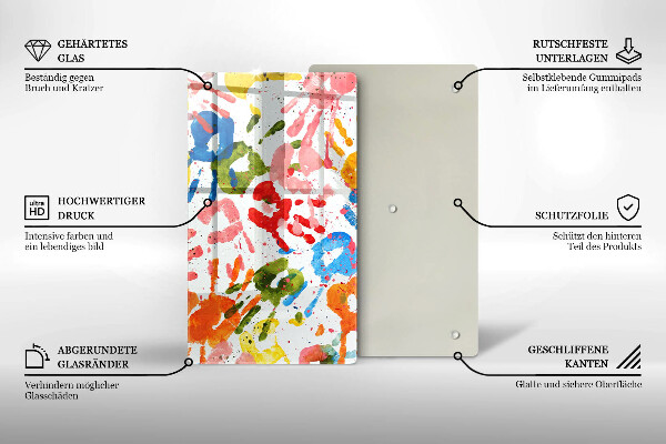 Kryt na varnou desku Stopy dětských rukou