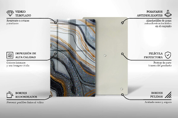 Kryt na varnou desku Skála se zlatem