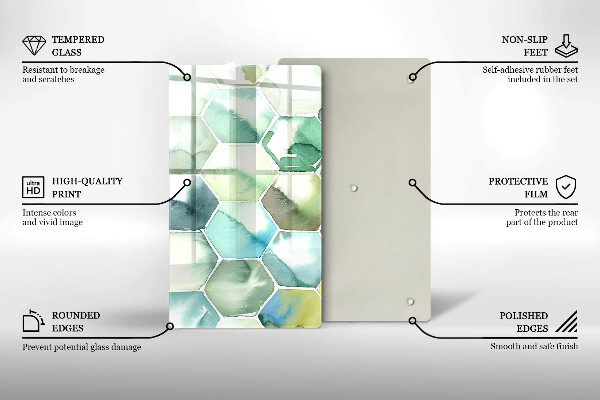 Kryt na varnou desku Akvarel šestiúhelníky