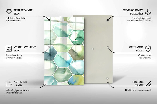 Kryt na varnou desku Akvarel šestiúhelníky