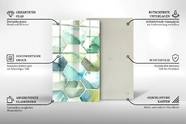 Kryt na varnou desku Akvarel šestiúhelníky