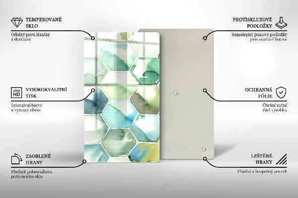 Kryt na varnou desku Akvarel šestiúhelníky