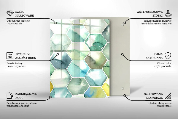 Kryt na varnou desku Akvarel šestiúhelníky