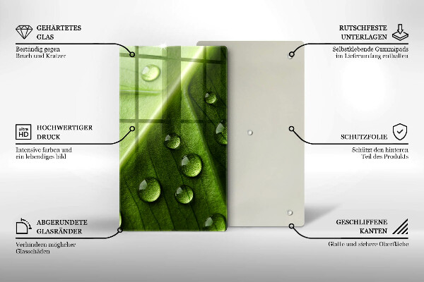 Sklo za sporák Příroda rosa a list