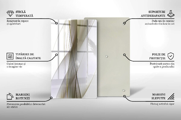 Sklo za sporák Abstraktní linie designu