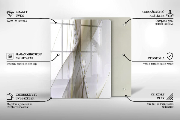 Sklo za sporák Abstraktní linie designu